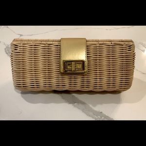 J CREW Rattan/Gold clutch